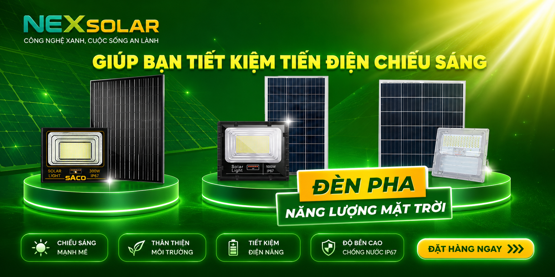 Đèn Pha  Đèn Chiếu Sáng Năng Lượng Mặt Trời